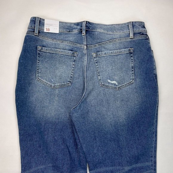 Lane Bryant High Rise Straight Crop Jeans Women 16 or 18 NWT $80 Magic Waistband - Picture 6 of 12